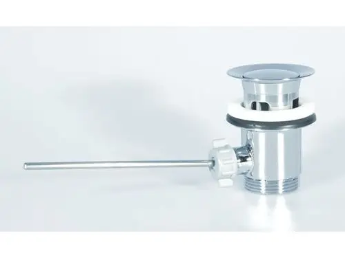 Ablaufgarnitur mit verchromter Oberfläche und Bedienhebel von Ideal Standard, geeignet für Waschtische oder Waschbecken.